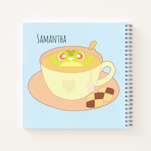 Frosch in der Tasse Tee Notizblock (Rückseite)