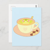 Frosch in der Tasse Tee Postkarte (Vorne/Hinten)