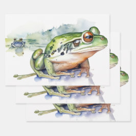 Frosch in der Wasserfarbenwelt Geschenkpapier Set