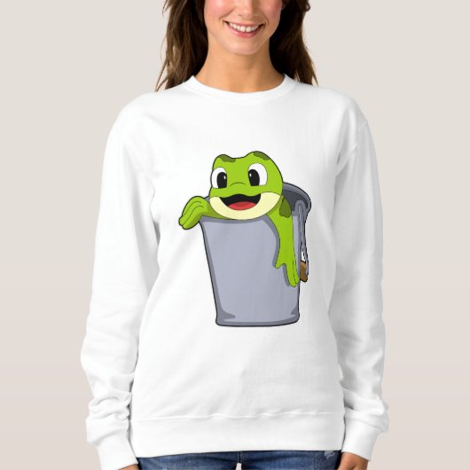 Frosch in Eimer Sweatshirt (Vorderseite)
