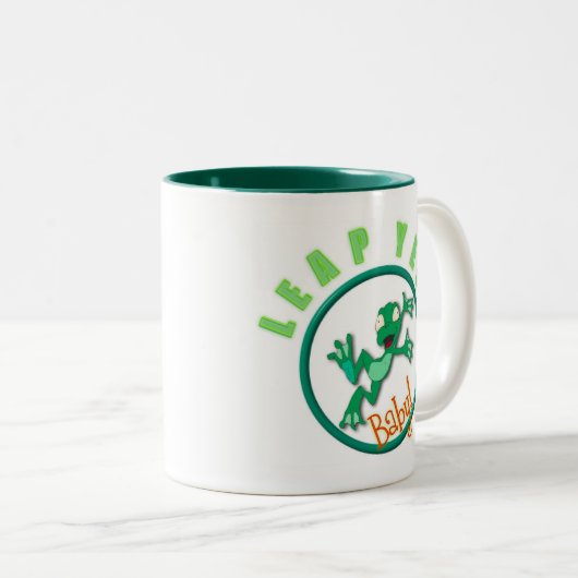 Frosch in einem Kreis Zweifarbige Tasse (VorderseiteRechts)