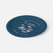 Frosch in einem Lilienteich Niedlich Erster Geburt Pappteller (Schrägansicht)