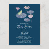 Frosch in einem Lilienteich Niedliche Babydusche E Postkarte (Vorderseite)