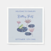 Frosch in einem Lilienteich-Niedliche Geburtstag-P Serviette (Vorderseite)