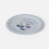 Frosch in einem Lilienteich Niedliche Kinder Erste Pappteller (Schrägansicht)