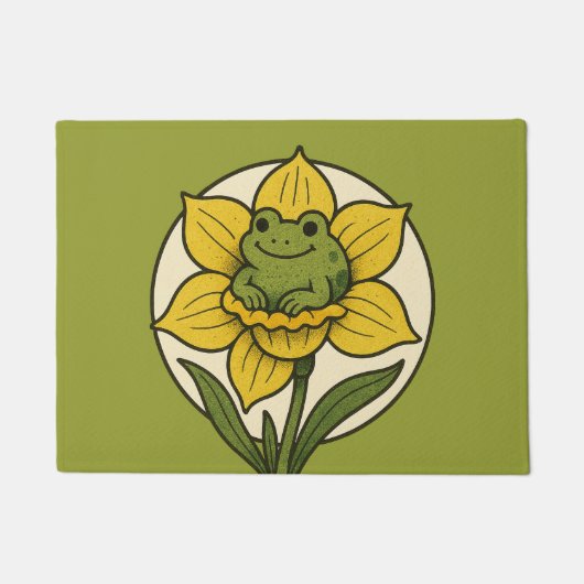 Frosch in einem Narzissenfrosch Fußmatte (Vorderseite)
