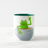 Frosch in einem Tee Zweifarbige Tasse (Mittel)