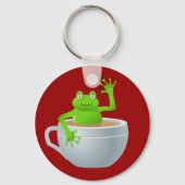 Frosch in einem Teecup-Schlüsselanhänger Schlüsselanhänger (Vorderseite)
