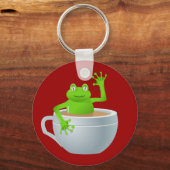 Frosch in einem Teecup-Schlüsselanhänger Schlüsselanhänger (Vorderseite)