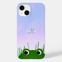 Frosch in einem Teich durch Gras mit Monogramm Case-Mate iPhone 14 Hülle