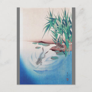 Frosch in einem Teich, Watanabe Seitei Postkarte