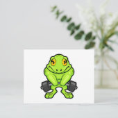 Frosch in Fitness mit Barbell Postkarte (Stehend Vorderseite)
