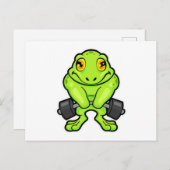 Frosch in Fitness mit Barbell Postkarte (Vorne/Hinten)