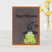 Frosch in Hexenhut Karte (Gelbe Blume)