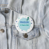 Frosch in Jeans, Geburtstag, Polka Dots, Individue Button (Beispiel)