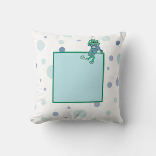 Frosch in Jeans, Geburtstag, Polka Dots Kissen