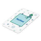 Frosch in Jeans, Geburtstag, Polka Dots Magnet (Linke Seite)