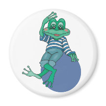 Frosch in Jeans, Geburtstag, Polka Dots