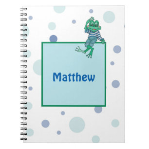 Frosch in Jeans, Geburtstag, Polka Dots Notizblock