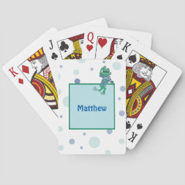 Frosch in Jeans, Geburtstag, Polka Dots Spielkarten