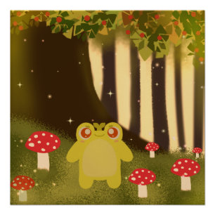 Frosch in magischer Natur Poster