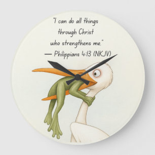 Frosch-in-Not-Uhr Große Wanduhr