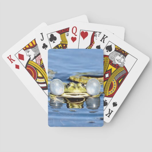 Frosch in Wasser mit Luftsaure Spielkarten (Rückseite)