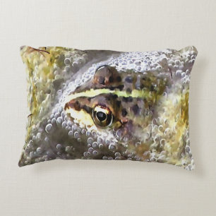 Frosch, in Wasserblasen und Froschlacht getaucht Dekokissen