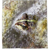 Frosch, in Wasserblasen und Froschlacht getaucht Duschvorhang (Vorderseite)