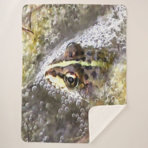 Frosch, in Wasserblasen und Froschlacht getaucht Sherpadecke