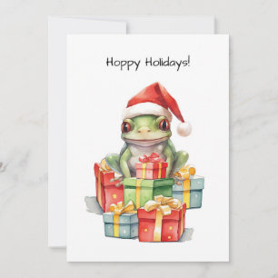 Frosch in Weihnachtsmannmütze Weihnachtsgeschenke  Feiertagskarte