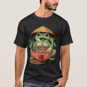 Frosch isst Ramen Kawaii Neko japanische Nudeln An T-Shirt