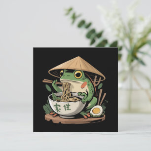 Frosch isst Ramen Kawaii Neko japanische Nudeln  Einladung