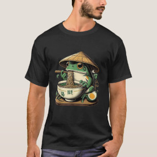 Frosch isst Ramen Kawaii Neko japanische Nudeln T-Shirt