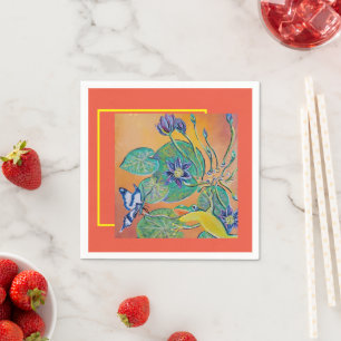 Frosch isst Schmetterling Serviette