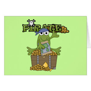 Frosch-Jungen-Pirat mit Goldt-shirts und