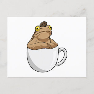 Frosch Kaffee Kaffeebohne Postkarte