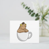 Frosch Kaffee Kaffeebohne Postkarte (Stehend Vorderseite)
