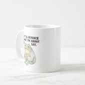Frosch-Kaffeetasse mit der Aufschrift 'Entschuldig Kaffeetasse (Vorderseite Links)