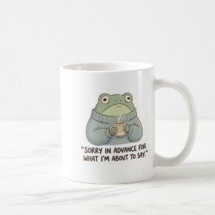 Frosch-Kaffeetasse mit der Entschuldigung im Vorau Kaffeetasse