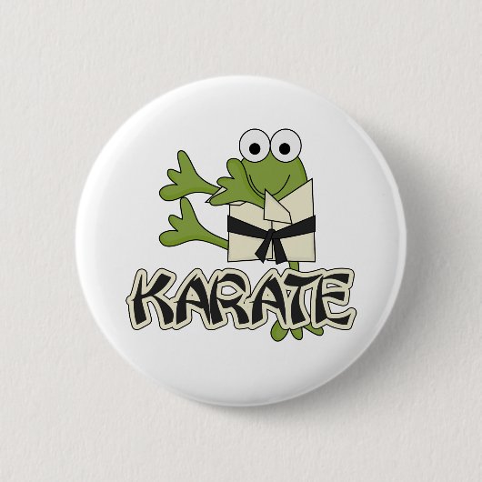 Frosch-Karate-T-Shirts und Geschenke Button (Vorderseite)
