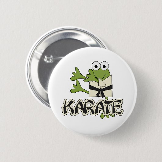 Frosch-Karate-T-Shirts und Geschenke Button (Vorne & Hinten)