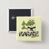 Frosch-Karate-T-Shirts und Geschenke Button (Vorne & Hinten)