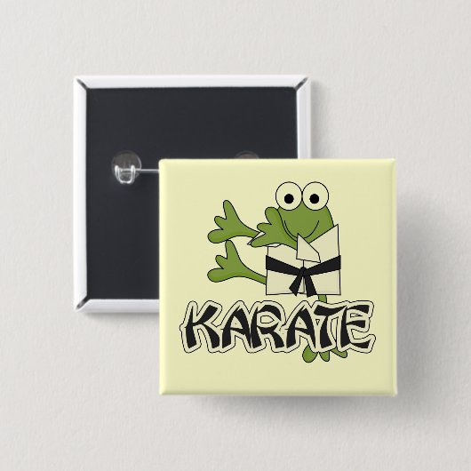 Frosch-Karate-T-Shirts und Geschenke Button (Vorne & Hinten)
