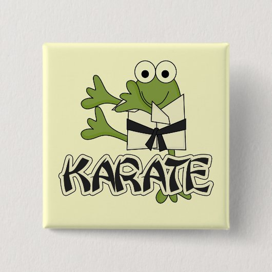 Frosch-Karate-T-Shirts und Geschenke Button (Vorderseite)