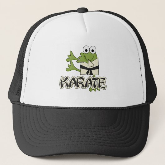 Frosch-Karate-T-Shirts und Geschenke Truckerkappe (Vorderseite)