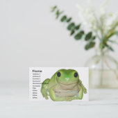 Frosch-Karte Visitenkarte (Stehend Vorderseite)
