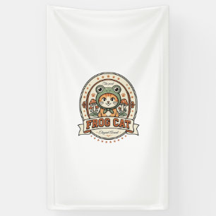 Frosch Katze Frogcore Katze Vintage Vektor Art Shi Banner