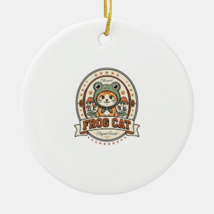 Frosch Katze Frogcore Katze Vintage Vektor Art Shi Keramik Ornament