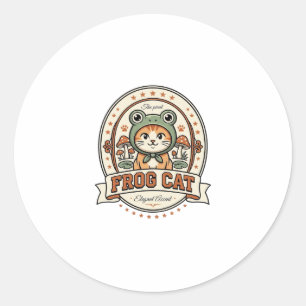 Frosch Katze Frogcore Katze Vintage Vektor Art Shi Runder Aufkleber